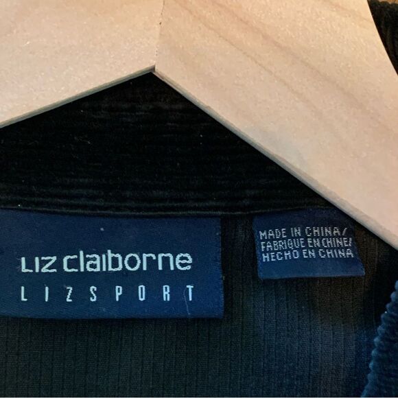 LIZ CLAIBORNE LIZSPORT VINTAGE SHIRT JACKET WOMEN’S S BLACK CORDUROY POCKETS. - Picture 10 of 15